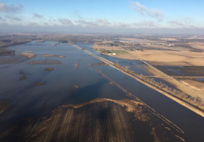 Drone shot of flooding in Porter County. 