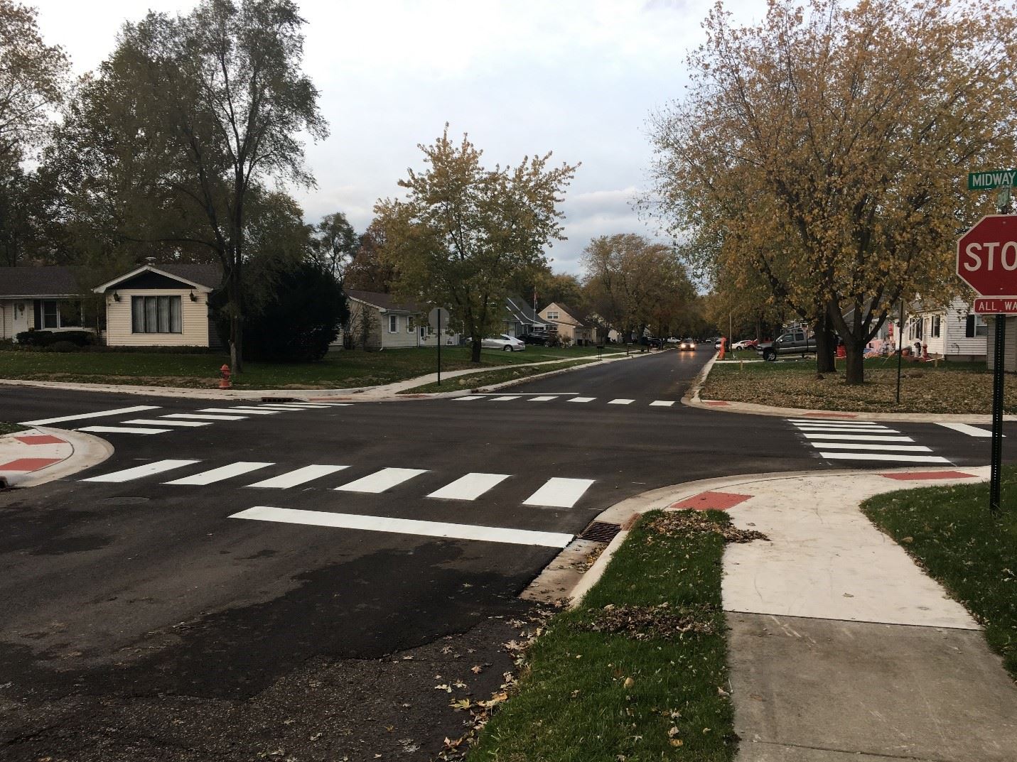 Governor Rd. and Midway Dr., looking north from Governor Rd.
